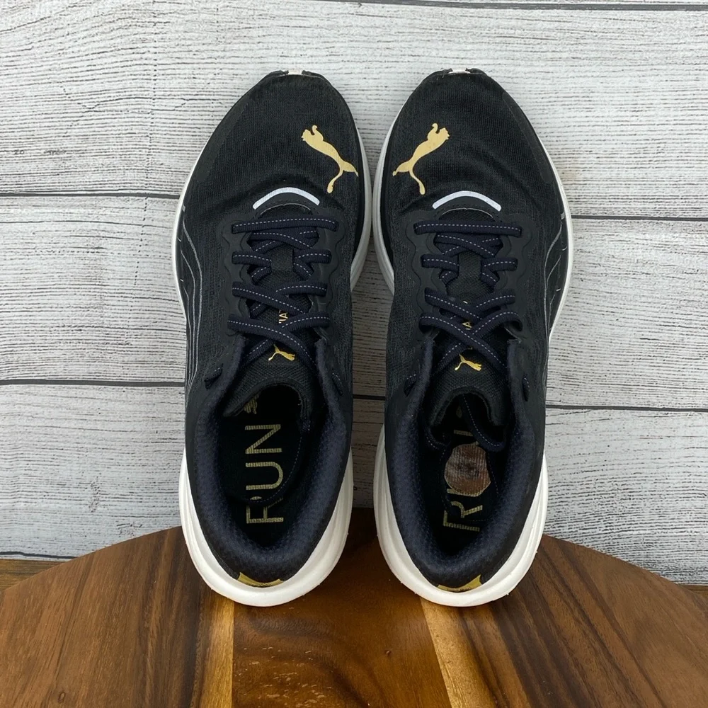 Puma Deviate Nitro 2 Black Team Gold Running Shoes 376855-02 Women’s Size 8